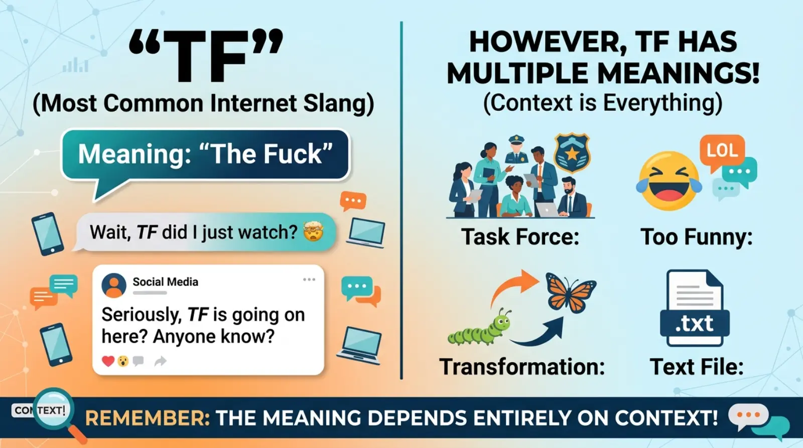 TF Meaning in Texting & Messaging